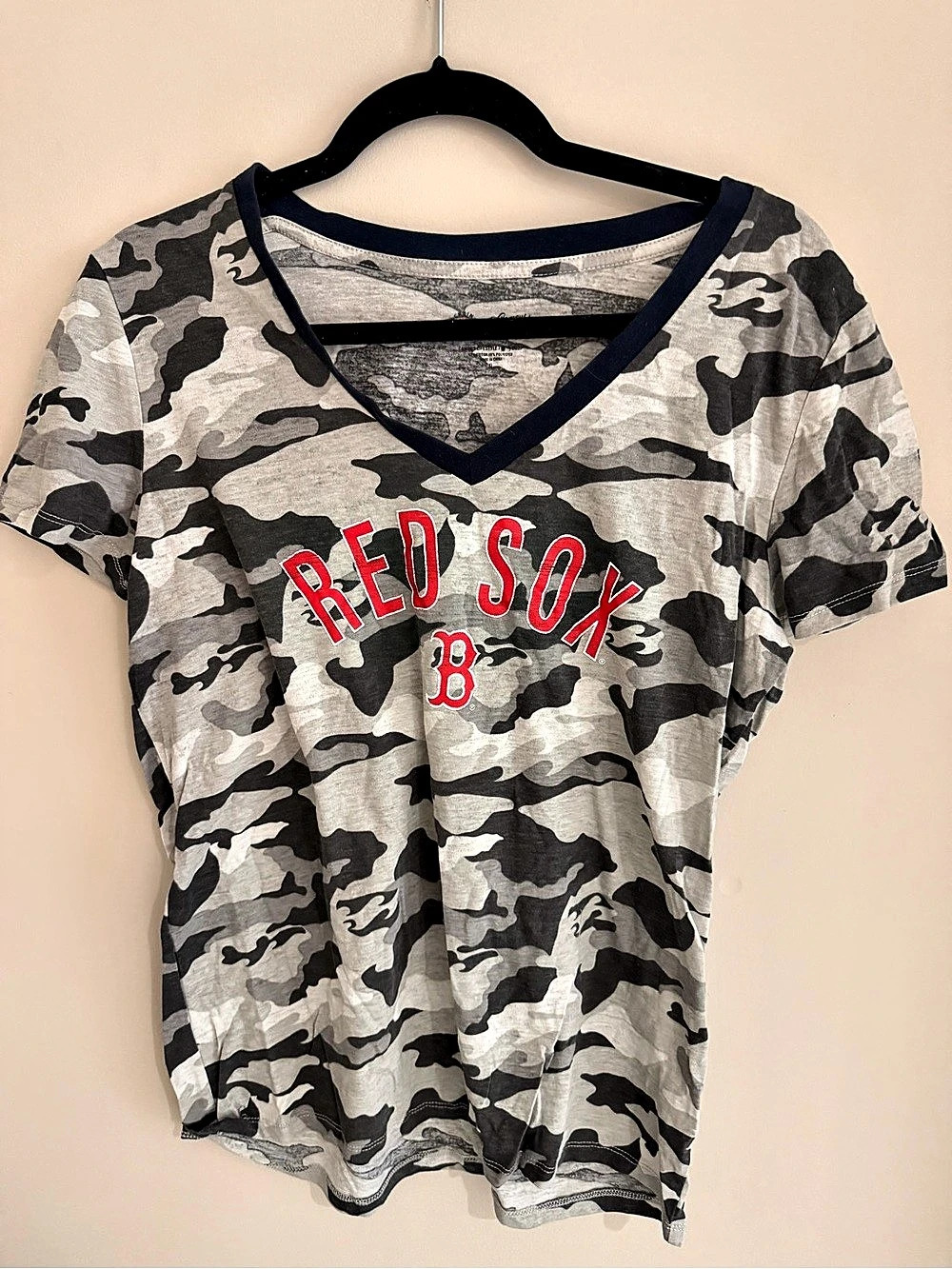 MLB Campus Lifestyle Red Sox Camo Short Sleeve Tee Size XL